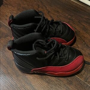 Jordan Kids Black and Red Sneakers